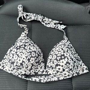 Victoria Secret Floral Black and White Bikini Top